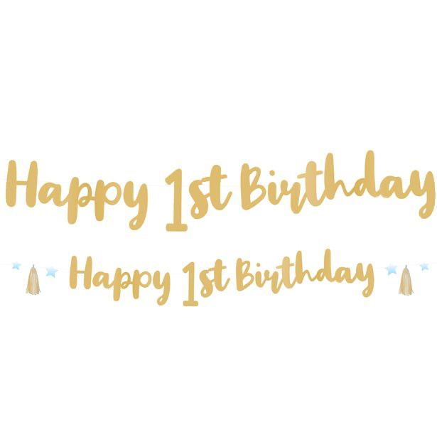 1st Birthday Fotoram Girlang Blå 2,5m