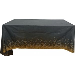 Bordsduk - Svart med guldstjärnor - PE-tyg - 2,7 x 1,4 m Bordsduk - Svart med guldstjärnor - PE-tyg - 2,7 x 1,4 m